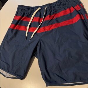 Fair Harbor Navy and Red Swim Shorts size L